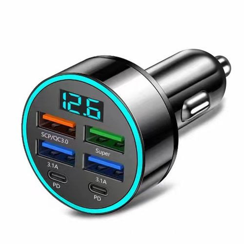Digital Car Charger Ultra Fast 66W Cell Phone Charging