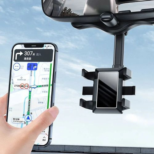 Adjustable Car Rearview Mirror Mount Phone Holder Stand